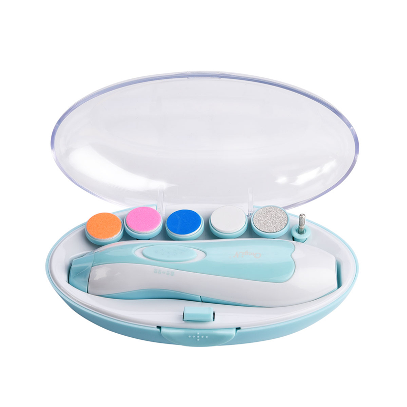 Electric Baby Nail File Drill Set 6 in 1 Safe Manicure Kit with Adjustable Speed Smart LED Light