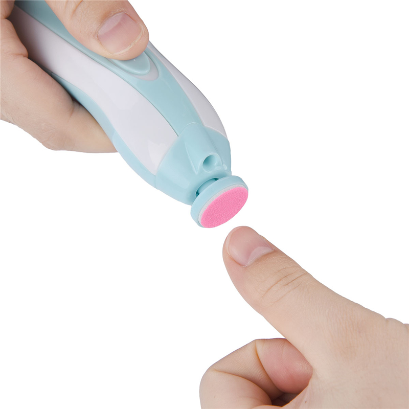 Electric Baby Nail File Drill Set 6 in 1 Safe Manicure Kit with Adjustable Speed Smart LED Light