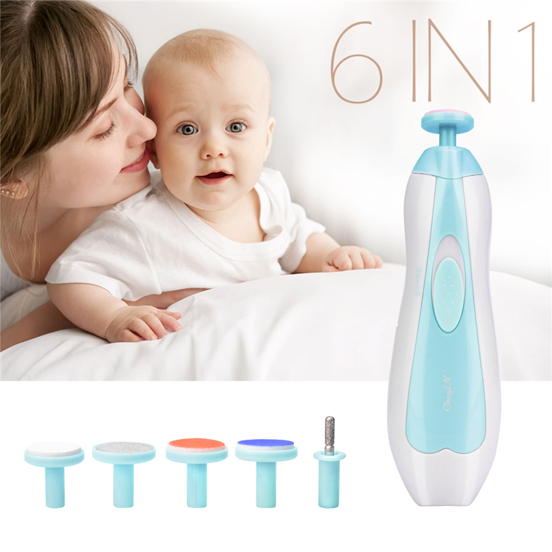 Electric Baby Nail File Drill Set 6 in 1 Safe Manicure Kit with Adjustable Speed Smart LED Light