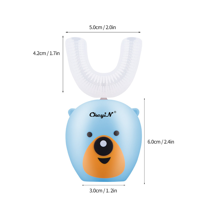 Kids U-shaped Electric Toothbrush Automatic Ultrasonic Silicon Toothbrush for 3-12Y Kids Oral Care