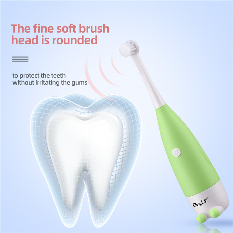 Kids Electric Toothbrush Sonic Vibrate Technology Waterproof Tooth Brush with 2 Soft Bristles Heads