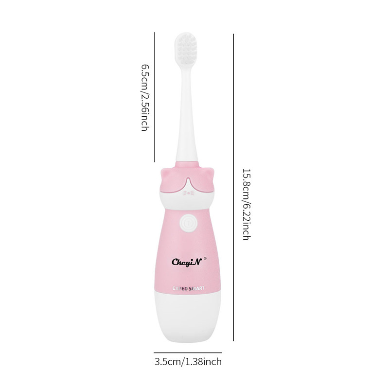 Kids Electric Toothbrush Cordless Super Soft Bristle with 2 Replacement Heads for Sensitive Gum Care