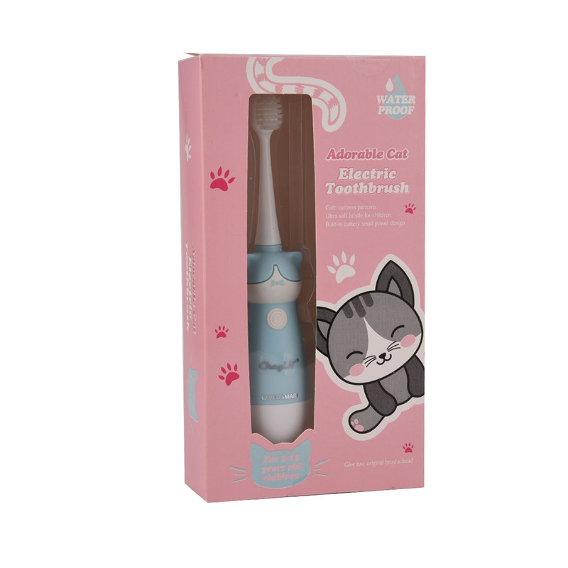 Kids Electric Toothbrush Cordless Super Soft Bristle with 2 Replacement Heads for Sensitive Gum Care