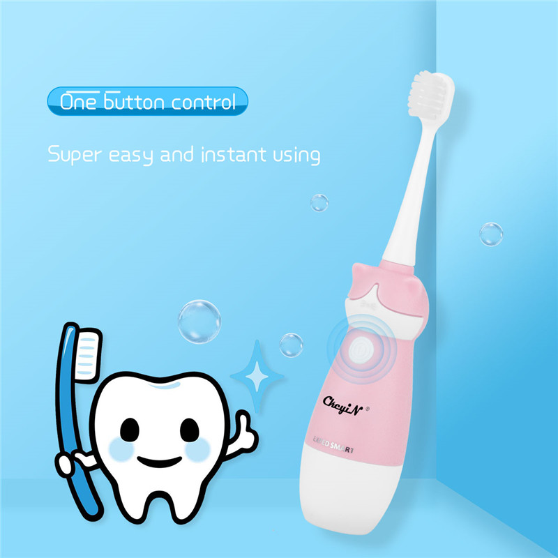 Kids Electric Toothbrush Cordless Super Soft Bristle with 2 Replacement Heads for Sensitive Gum Care