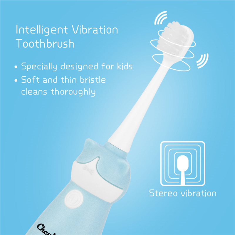 Kids Electric Toothbrush Cordless Super Soft Bristle with 2 Replacement Heads for Sensitive Gum Care