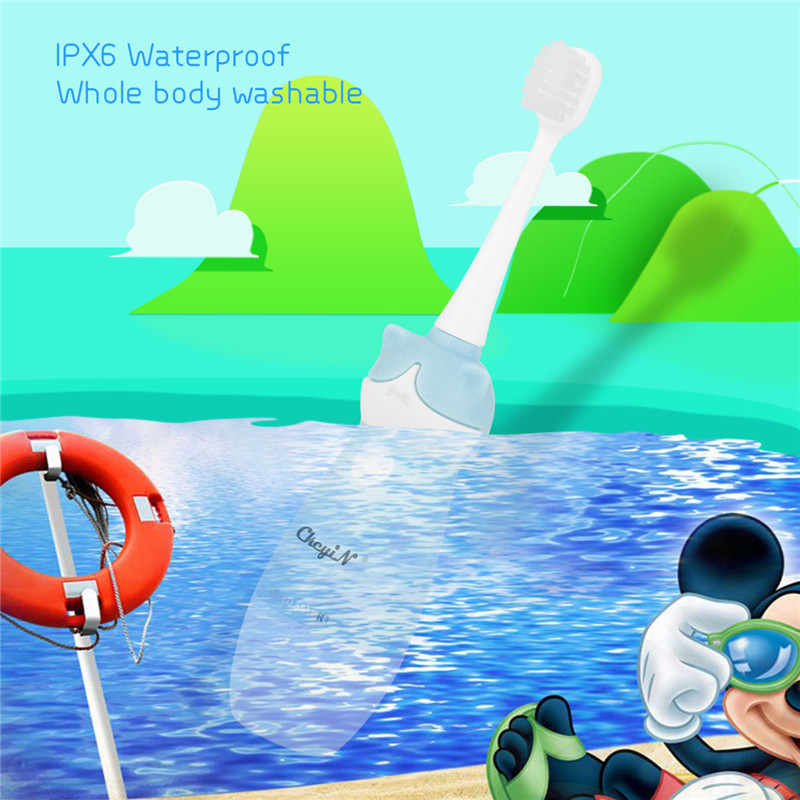 Kids Electric Toothbrush Cordless Super Soft Bristle with 2 Replacement Heads for Sensitive Gum Care