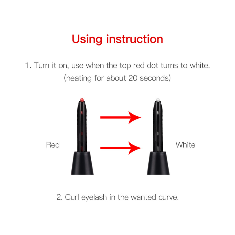 Electric Heated constant temp Eyelash Curler Long Lasting Eyelash Natural Curling Make-Up Tool