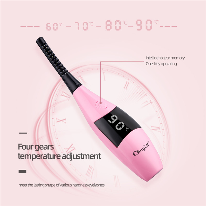 LCD Electric Heated Eyelash Curler 4 Temp Gears 8s Quick Heating Eyelash Natural Curling Tool