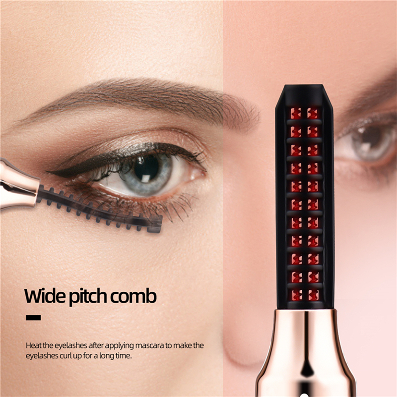 Electric Heated Eyelash Curler Rechargeable Lash Curler 3 Temperature Adjustable Quick Heating