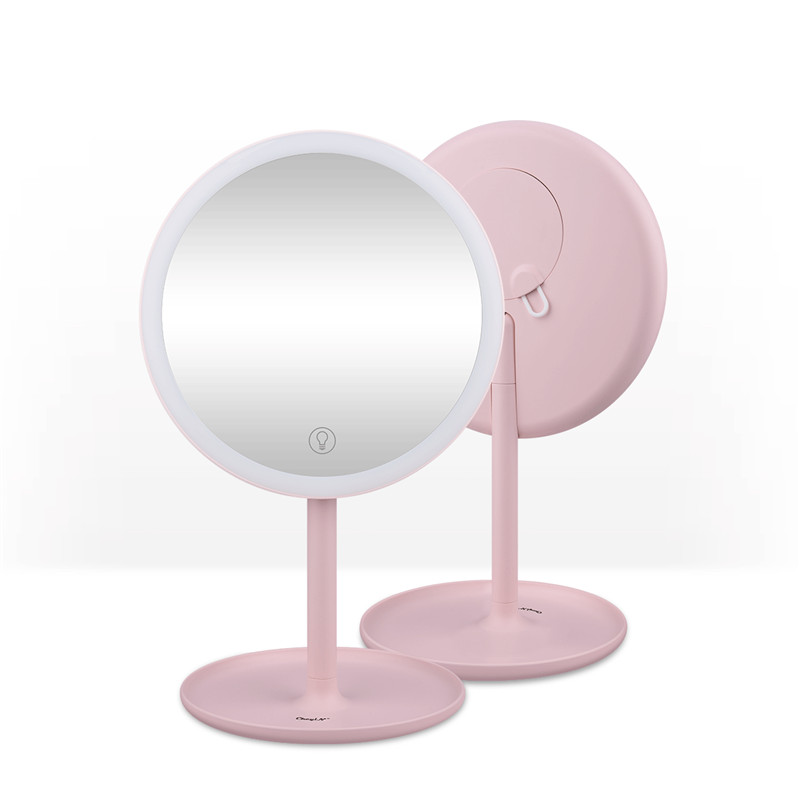 Makeup Vanity Mirror with LED Lights 3 Lighting Modes Touch Screen 5x Magnification Makeup Mirror