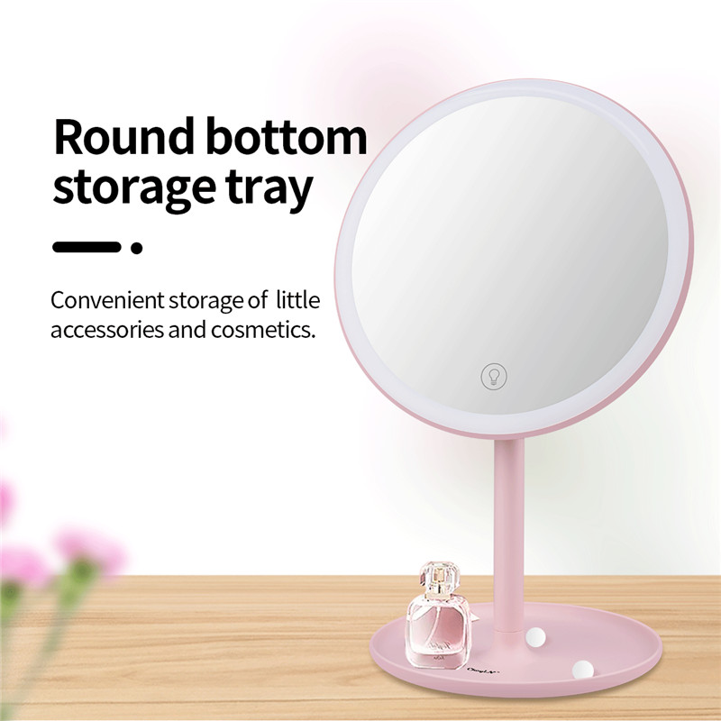 Makeup Vanity Mirror with LED Lights 3 Lighting Modes Touch Screen 5x Magnification Makeup Mirror