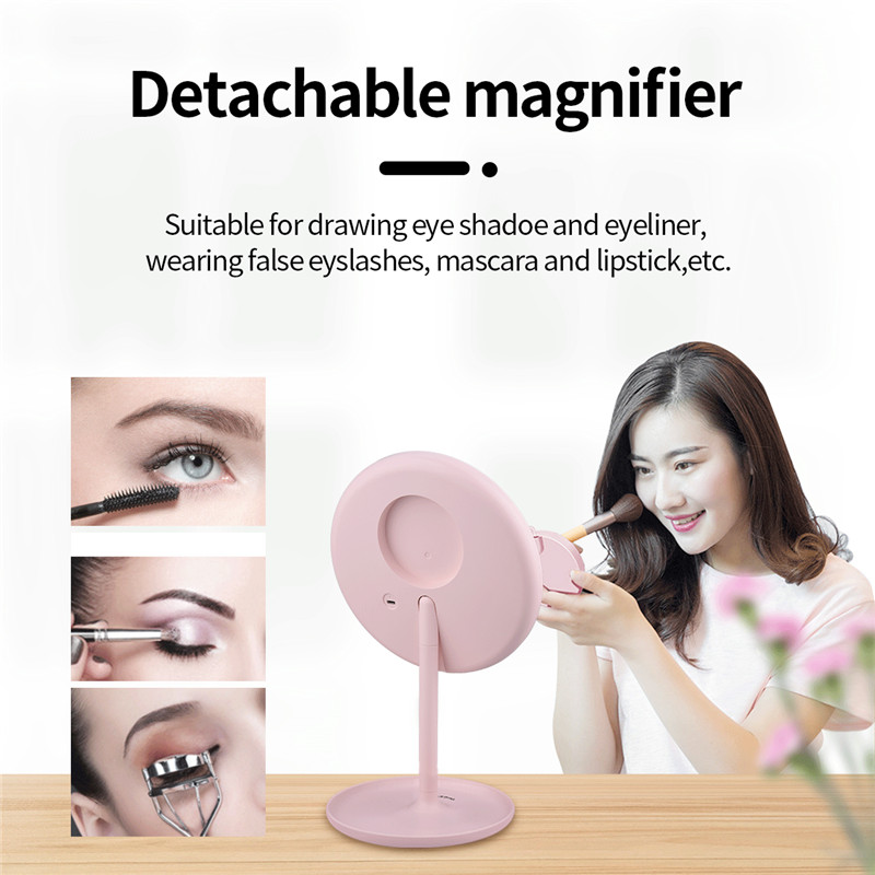 Makeup Vanity Mirror with LED Lights 3 Lighting Modes Touch Screen 5x Magnification Makeup Mirror