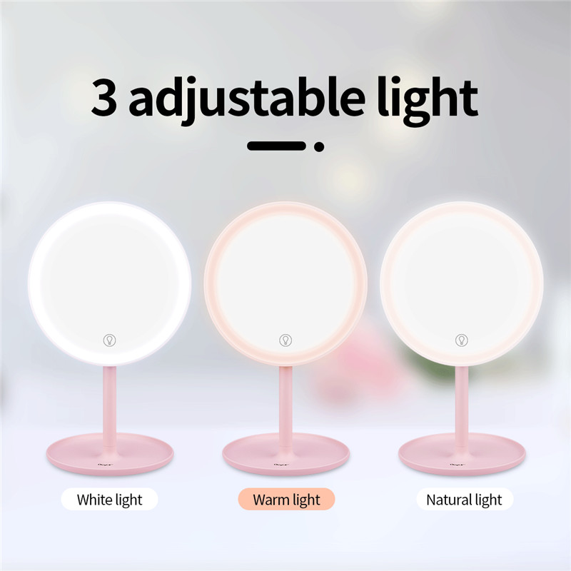 Makeup Vanity Mirror with LED Lights 3 Lighting Modes Touch Screen 5x Magnification Makeup Mirror