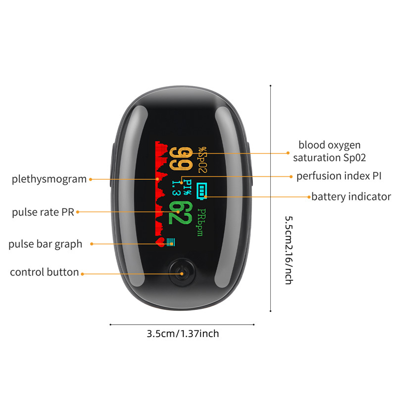 TFT Medical Fingertip Pulse Oximeter Blood Oxygen Saturation Pulse Oximeter for Home Family Use