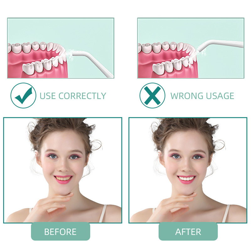 Electric Tooth Cleaner with 3 Modes 4 Jets Dental Oral Irrigator Rechargeable Waterproof Teeth Cleaner for Home Travel
