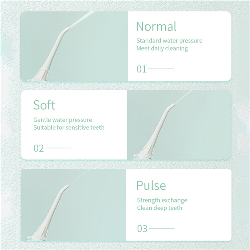 Electric Tooth Cleaner with 3 Modes 4 Jets Dental Oral Irrigator Rechargeable Waterproof Teeth Cleaner for Home Travel