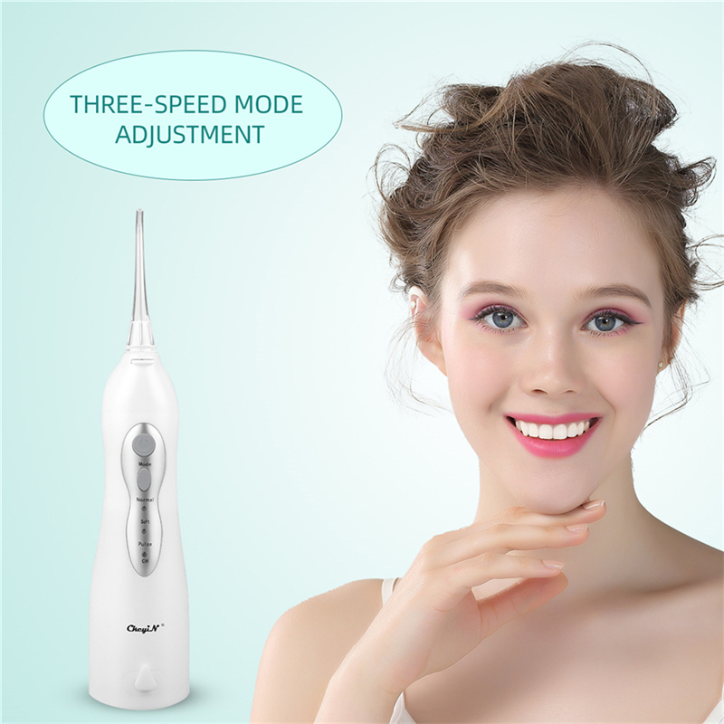 Electric Tooth Cleaner with 3 Modes 4 Jets Dental Oral Irrigator Rechargeable Waterproof Teeth Cleaner for Home Travel