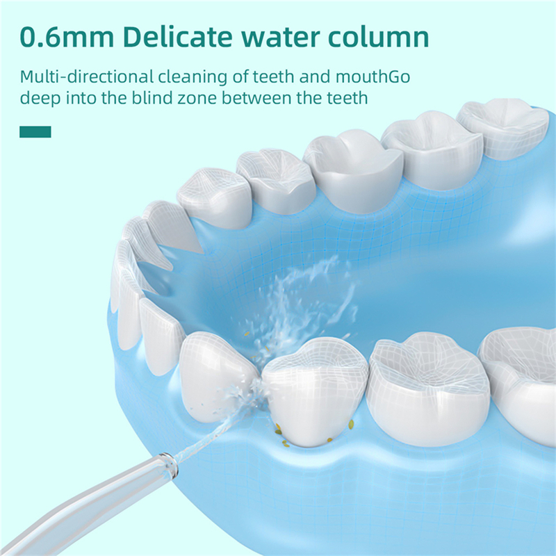 Electric Tooth Cleaner with 3 Modes 4 Jets Dental Oral Irrigator Rechargeable Waterproof Teeth Cleaner for Home Travel