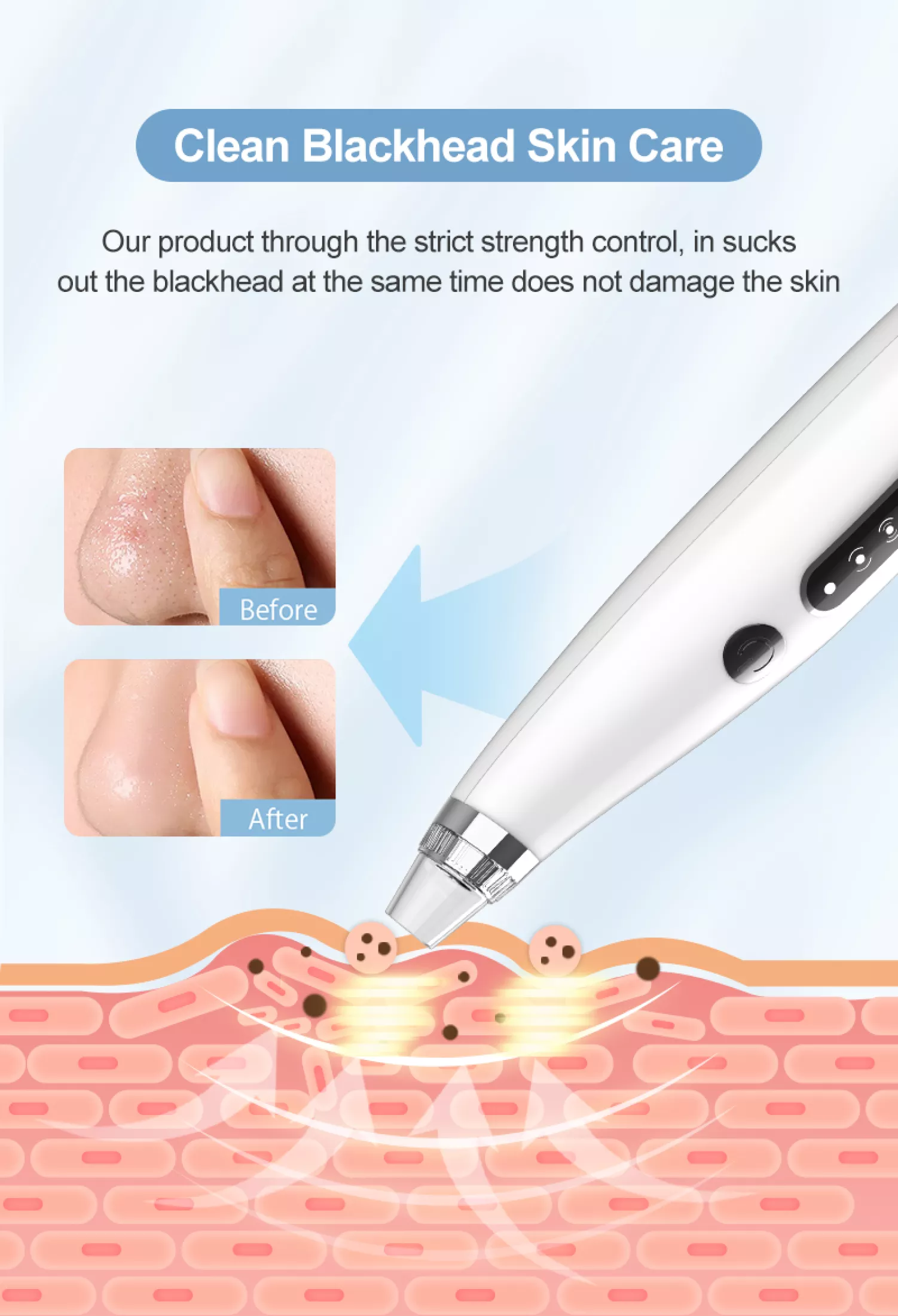 6 Suctions Electric Blackhead Remover Vacuum Pore Nose Vacuum Suction Deep Facial Cleanser Acne Extractor Pores Deeply Cleaning Tool Beauty Device