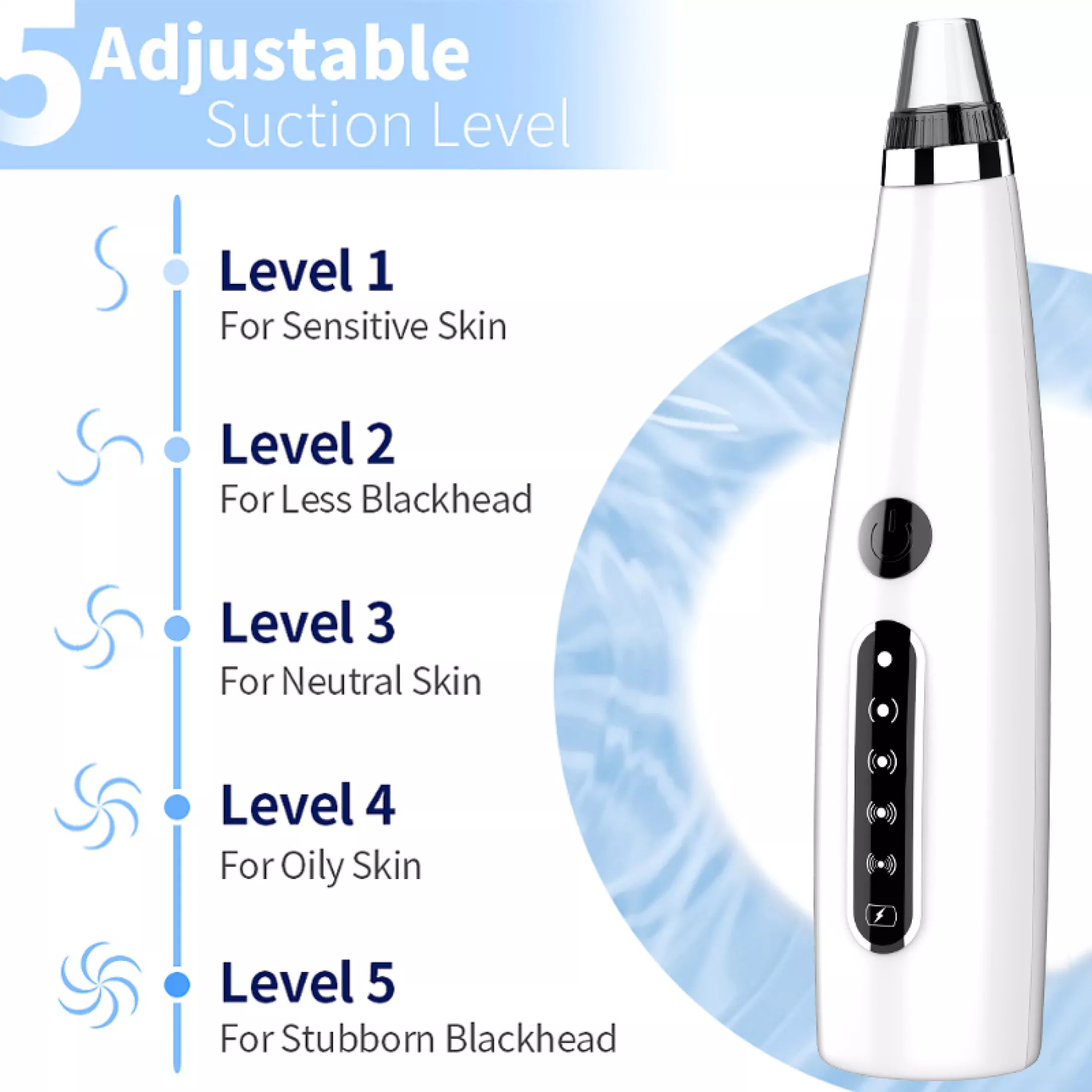 6 Suctions Electric Blackhead Remover Vacuum Pore Nose Vacuum Suction Deep Facial Cleanser Acne Extractor Pores Deeply Cleaning Tool Beauty Device
