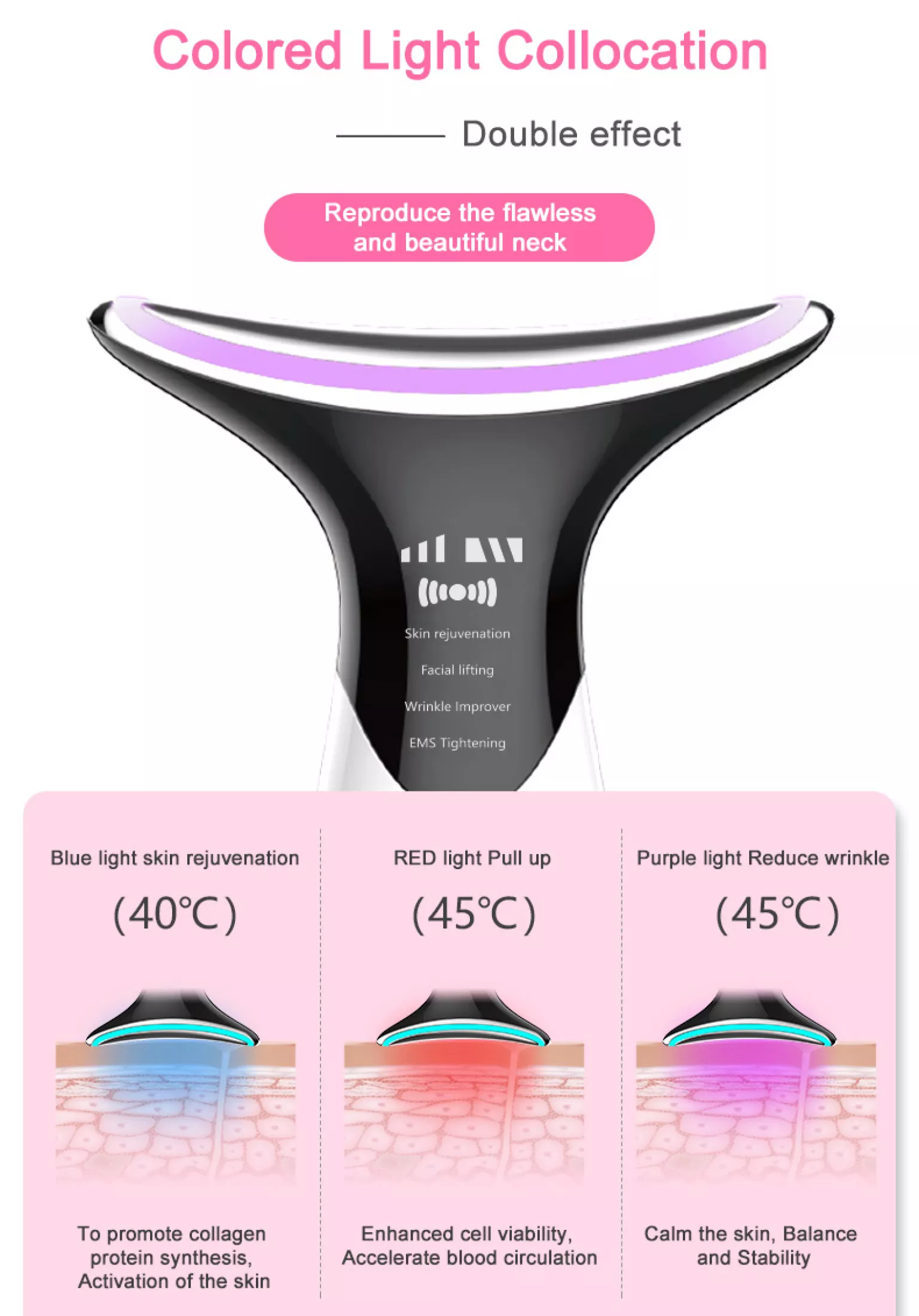 Double Chin Lifting Firming Remover Face Neck Massager V Face Lift Machine RF Facial Machine Beauty Device