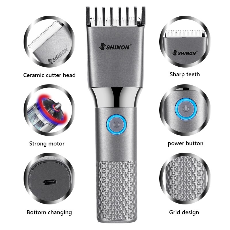 USB Electric Hair Clipper Low Noise Ceramic Cutter Blade Hair Fast Charging Hair Trimmer For Men Adults Kids Clipper Haircut