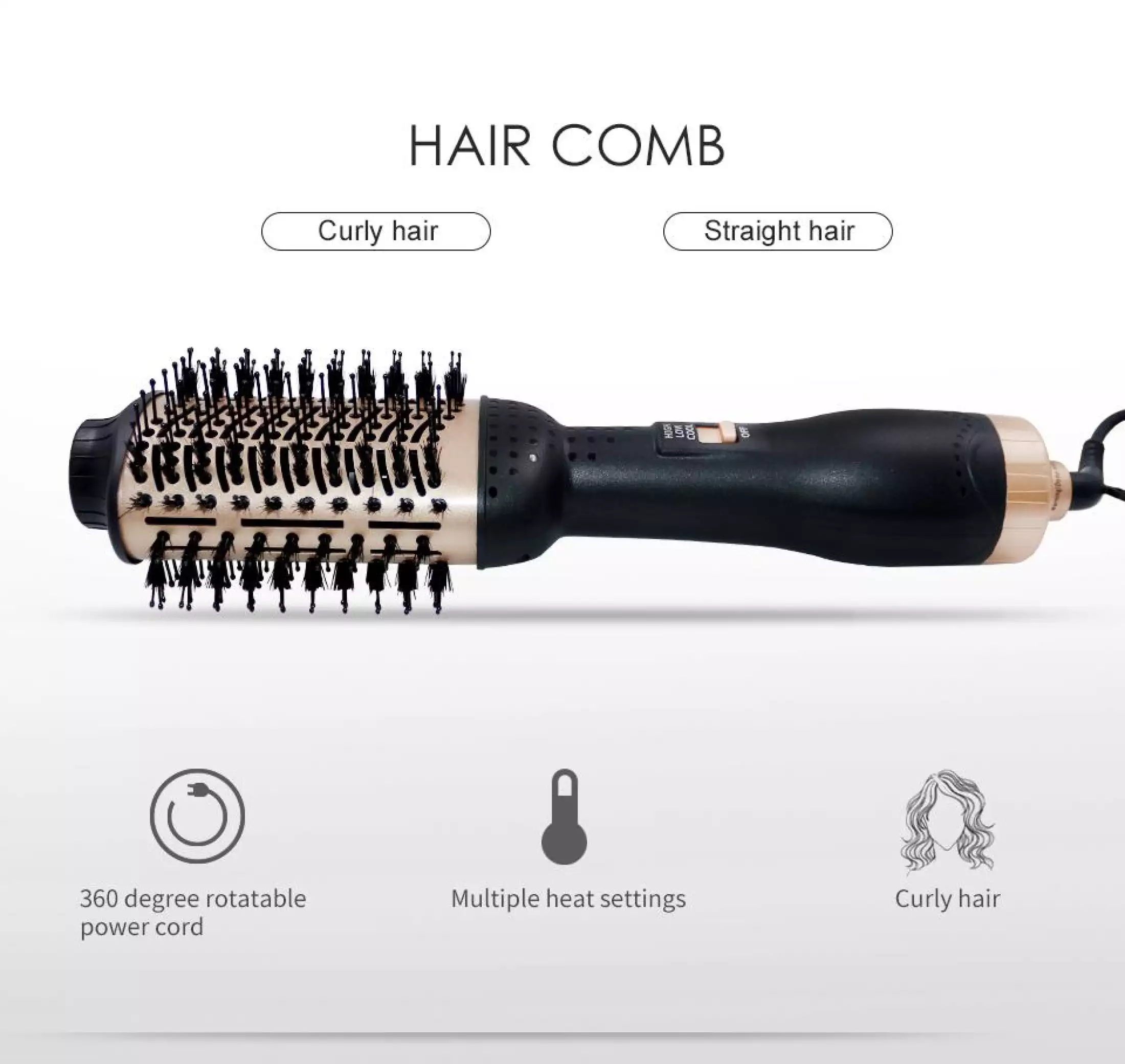 Hair Dryer Brush Blow Dryer Hair Styler Hot Air Comb One Step Hair Dryer and Volumizer 3 in 1 Blower Brush Hairdryer Hairbrush