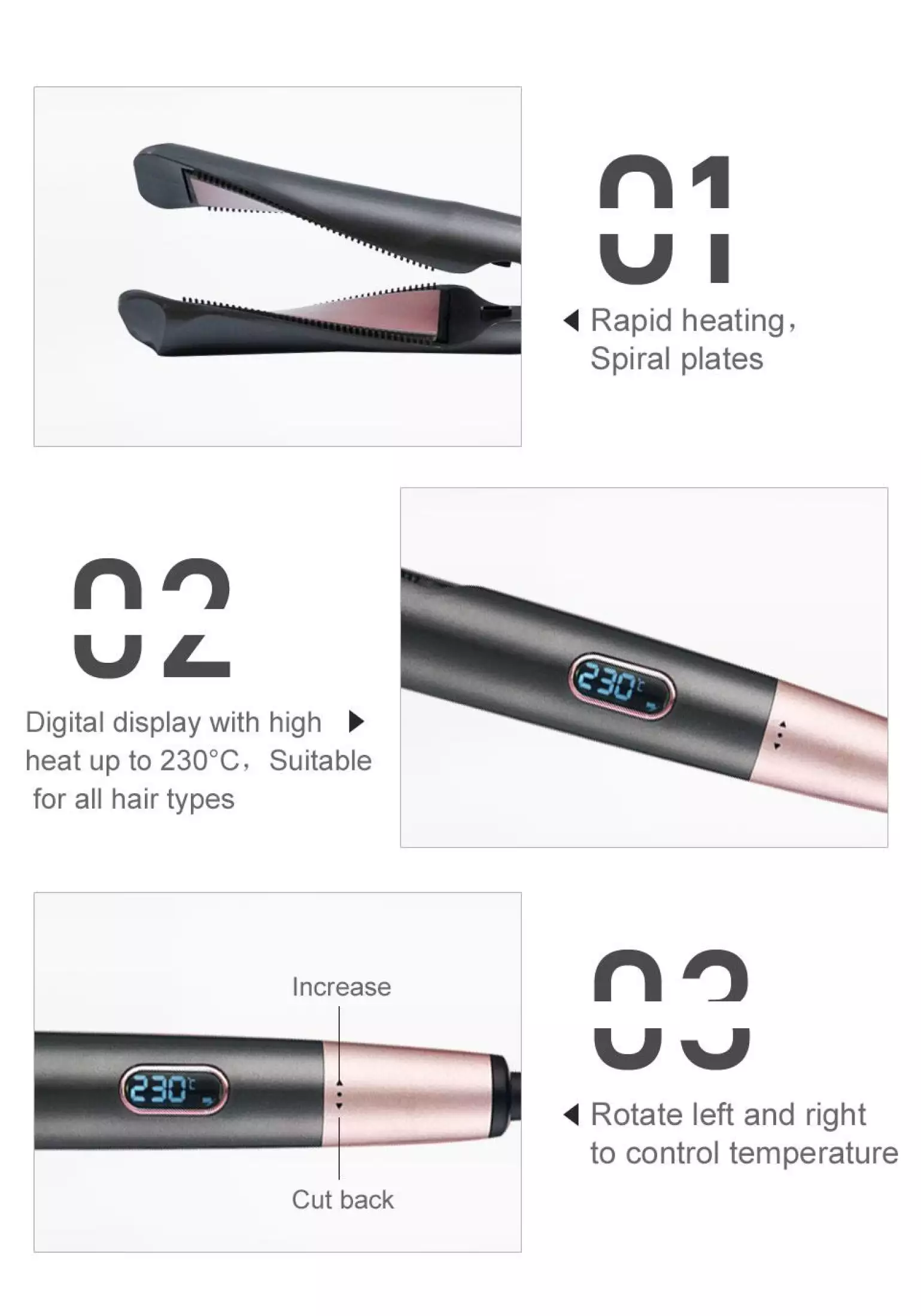 Professional 2 in 1 Hair Curler Hair Straightener Wet & Dry Flat Iron Hair Styler
