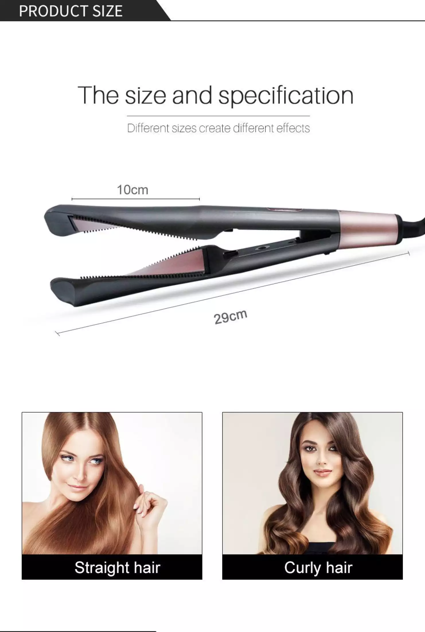 Professional 2 in 1 Hair Curler Hair Straightener Wet & Dry Flat Iron Hair Styler