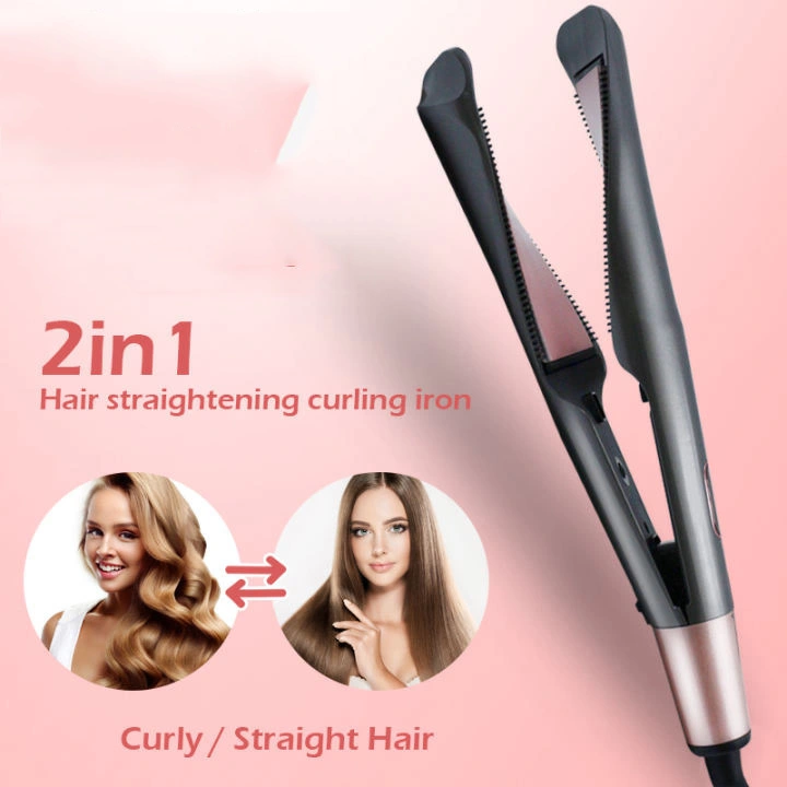 Professional 2 in 1 Hair Curler Hair Straightener Wet & Dry Flat Iron Hair Styler
