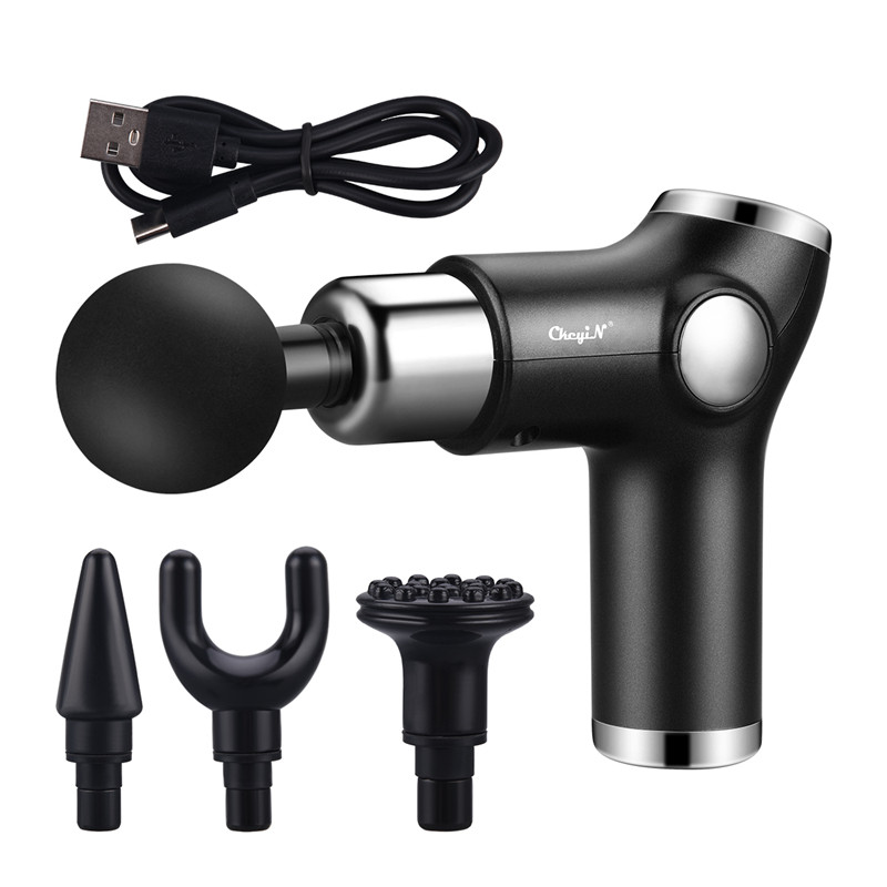 LED Display Fascia Gun Muscle Massage Gun Vibration Body Deep Tissue Percussion Muscle Massager Pain Relief USB Rechargeable for Fitness Equipment