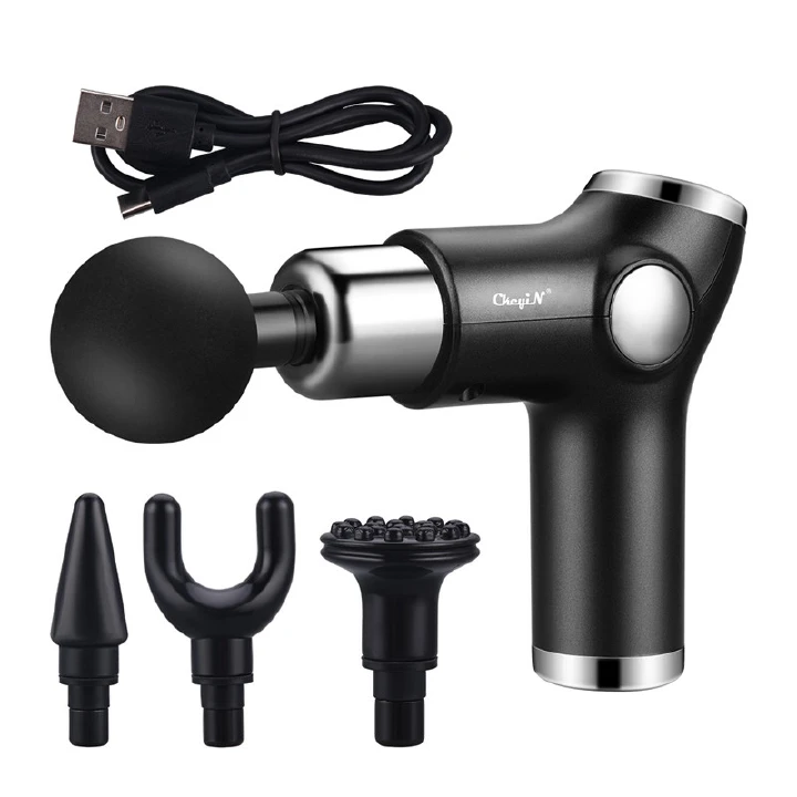 LED Display Fascia Gun Muscle Massage Gun Vibration Body Deep Tissue Percussion Muscle Massager Pain Relief USB Rechargeable for Fitness Equipment