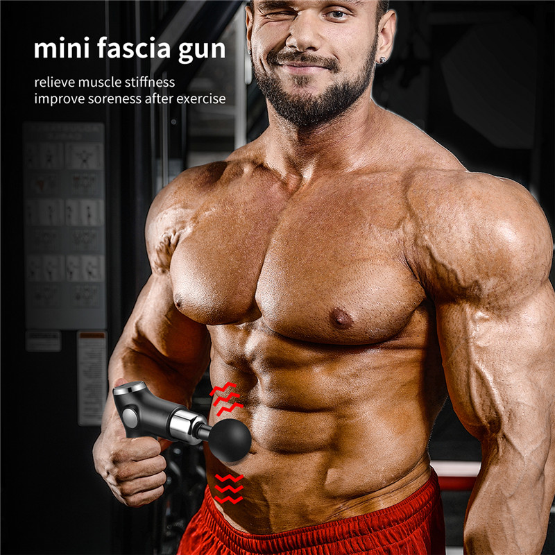 LED Display Fascia Gun Muscle Massage Gun Vibration Body Deep Tissue Percussion Muscle Massager Pain Relief USB Rechargeable for Fitness Equipment