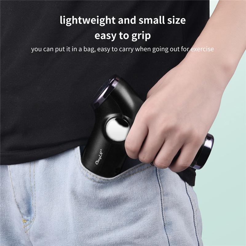 LED Display Fascia Gun Muscle Massage Gun Vibration Body Deep Tissue Percussion Muscle Massager Pain Relief USB Rechargeable for Fitness Equipment