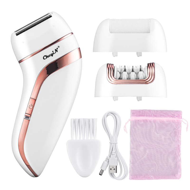 Lady Epilator 3 in 1 Electric Shaving Hair Removal Women Trimmer Bikini Body Epilator Painless Shaving Foot File Pedicure Tool