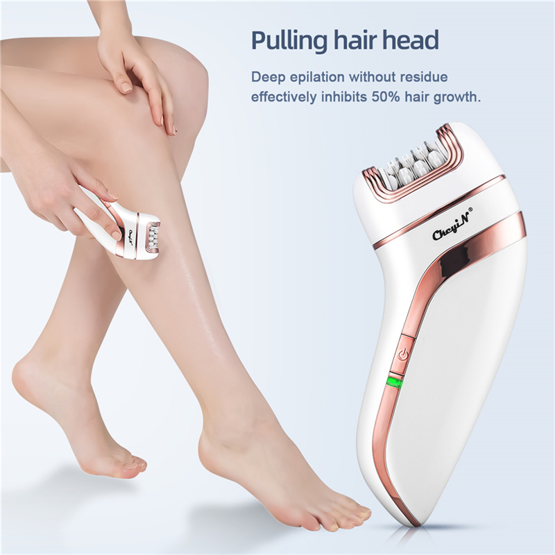 Lady Epilator 3 in 1 Electric Shaving Hair Removal Women Trimmer Bikini Body Epilator Painless Shaving Foot File Pedicure Tool