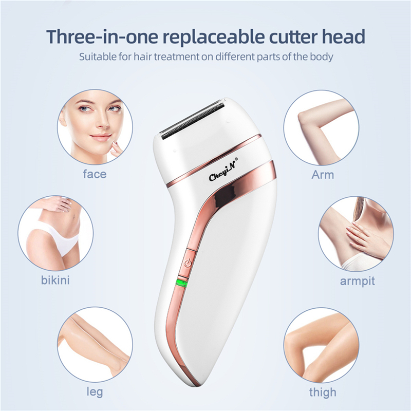 Lady Epilator 3 in 1 Electric Shaving Hair Removal Women Trimmer Bikini Body Epilator Painless Shaving Foot File Pedicure Tool