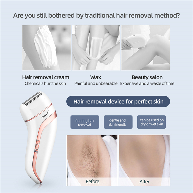 Lady Epilator 3 in 1 Electric Shaving Hair Removal Women Trimmer Bikini Body Epilator Painless Shaving Foot File Pedicure Tool