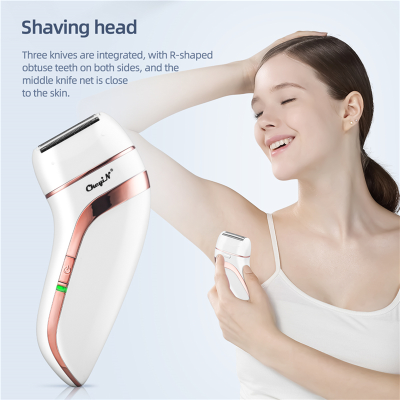 Lady Epilator 3 in 1 Electric Shaving Hair Removal Women Trimmer Bikini Body Epilator Painless Shaving Foot File Pedicure Tool