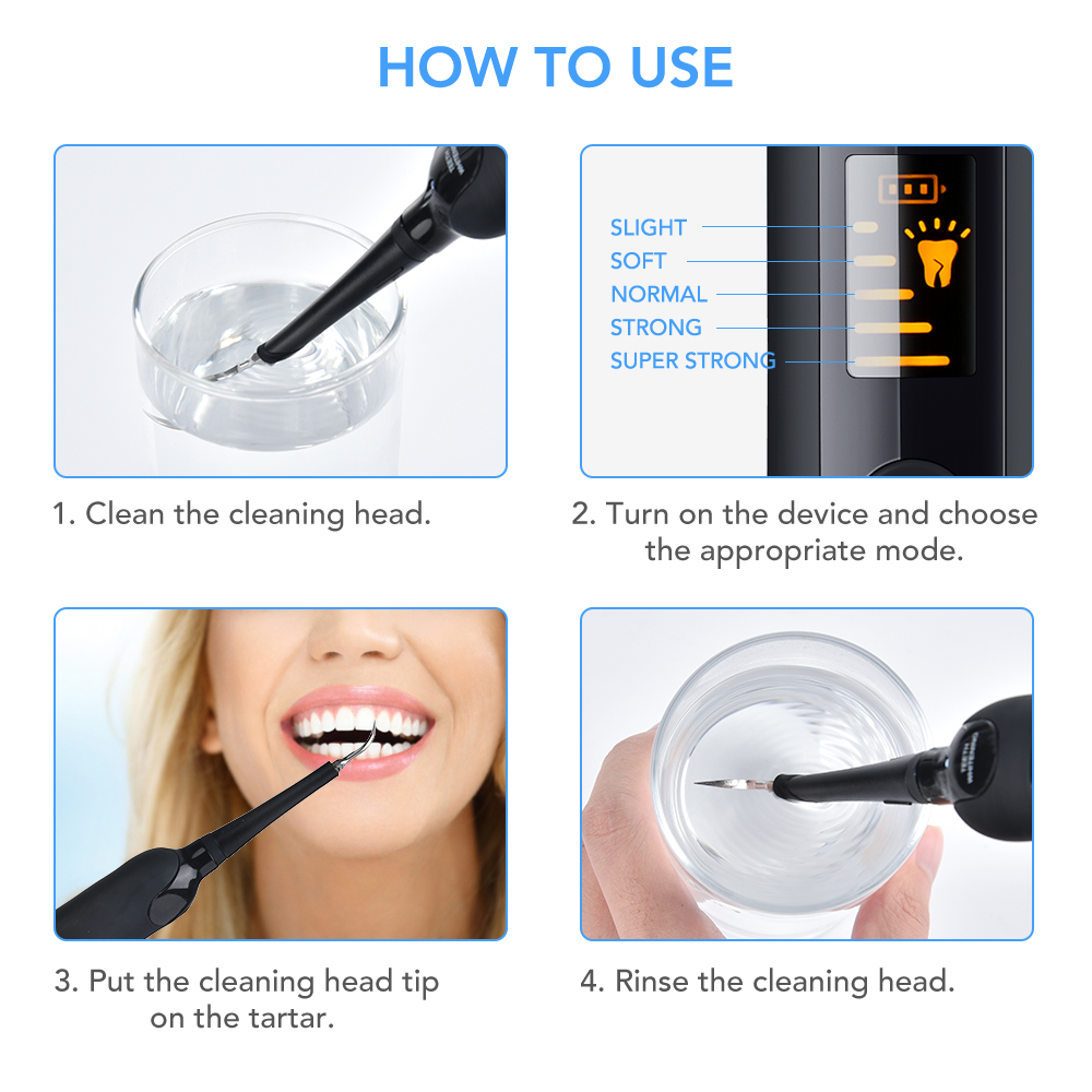 Electric Ultrasonic Dental Scaler Oral Irrigator Care Teeth Whitening Kit Teeth Calculus Tartar Remover Tool