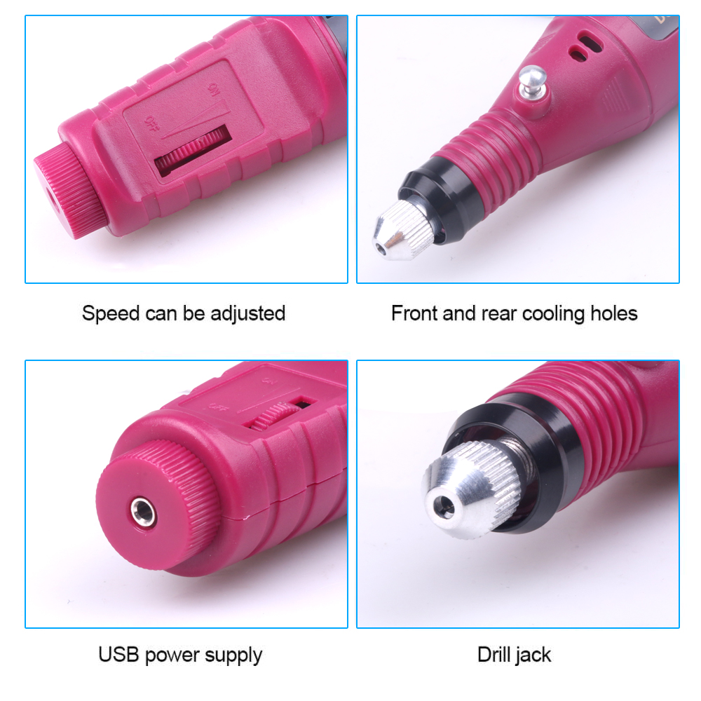1 Set 6 Bits Electric Nail Drill Machine Professional Nail File Pen Pedicure Milling Nail Art Manicure Gel Remover Polishing