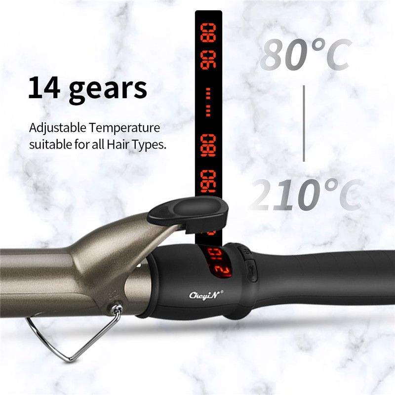 22mm/25mm/28mm/32mm/38mm Electric Professional Ceramic Hair Curler LCD Curling Iron Roller Curls Wand Waver Fashion Styling Tools