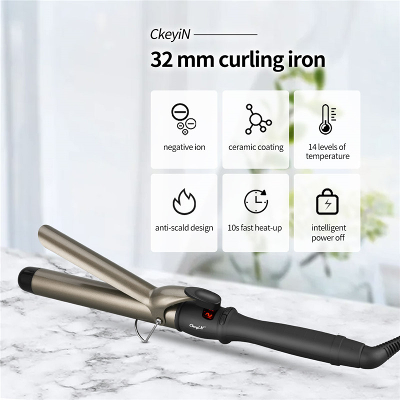 22mm/25mm/28mm/32mm/38mm Electric Professional Ceramic Hair Curler LCD Curling Iron Roller Curls Wand Waver Fashion Styling Tools