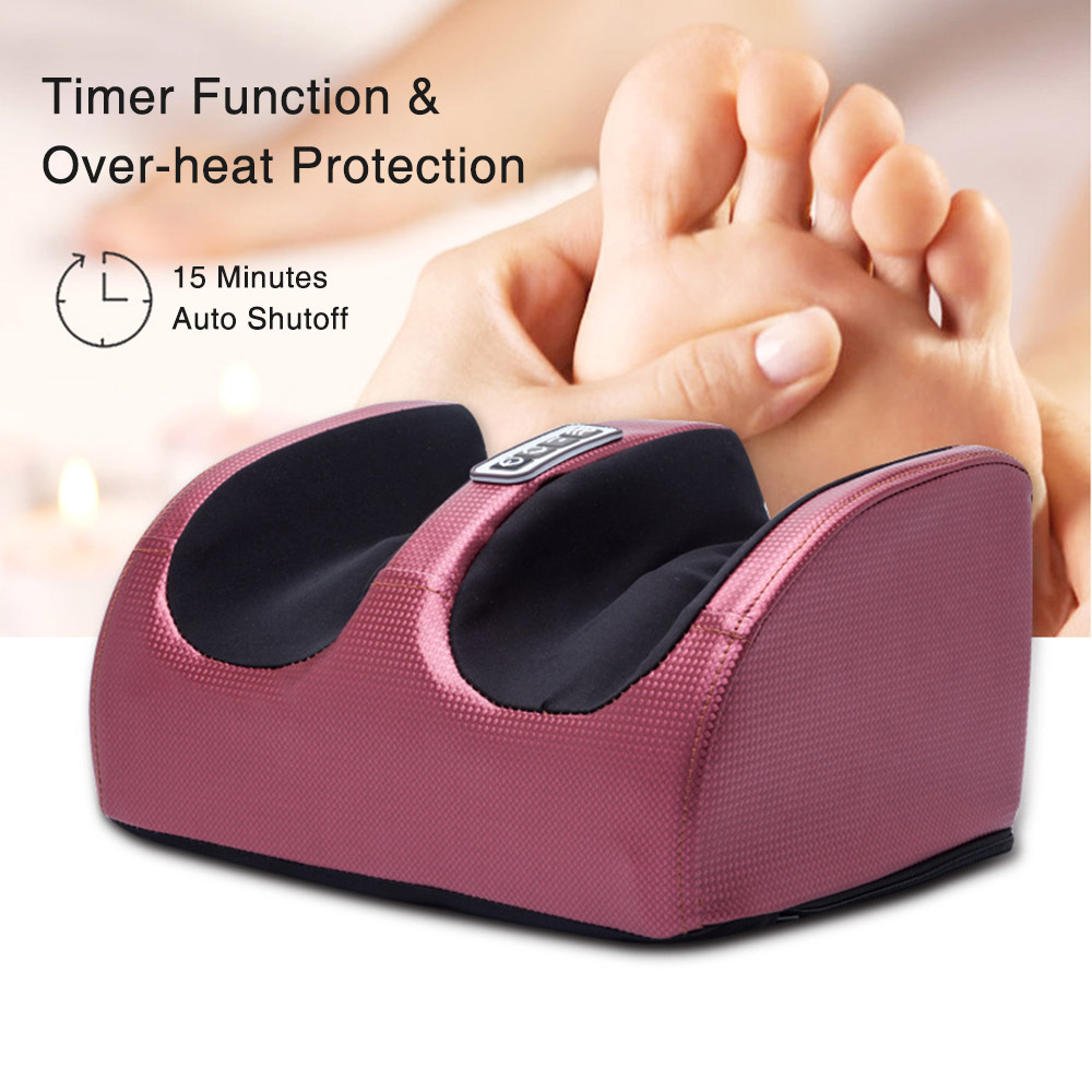 Electric Heating Foot Massager Shiatsu Foot Massager Relaxation Kneading Roller Vibrator for Relief Leg Fatigue