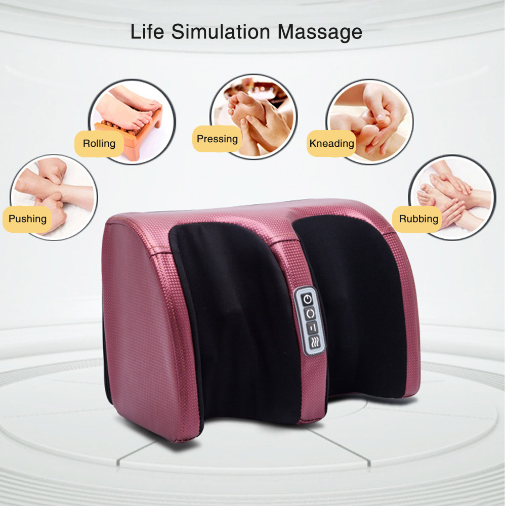 Electric Heating Foot Massager Shiatsu Foot Massager Relaxation Kneading Roller Vibrator for Relief Leg Fatigue