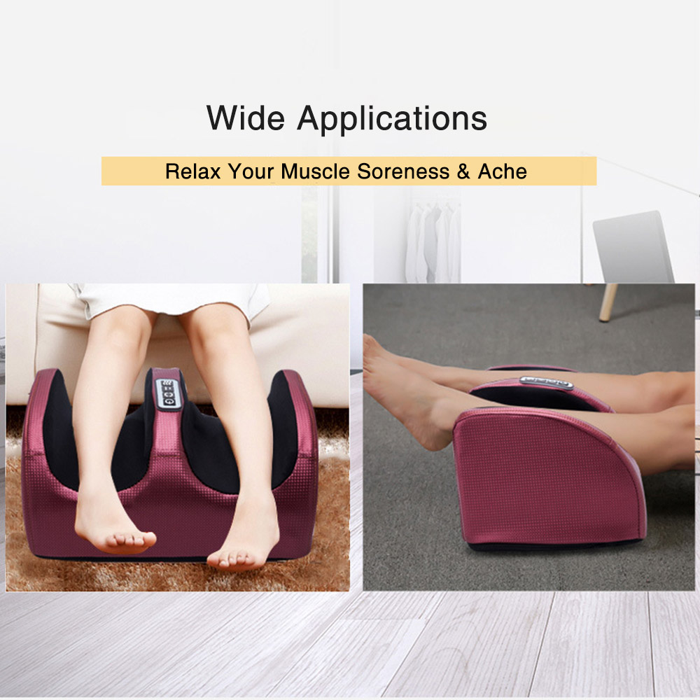 Electric Heating Foot Massager Shiatsu Foot Massager Relaxation Kneading Roller Vibrator for Relief Leg Fatigue