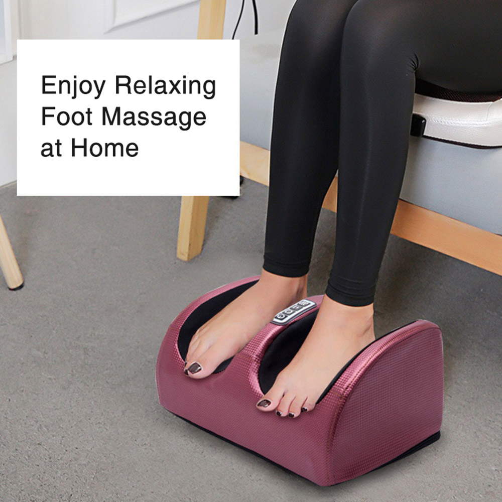 Electric Heating Foot Massager Shiatsu Foot Massager Relaxation Kneading Roller Vibrator for Relief Leg Fatigue