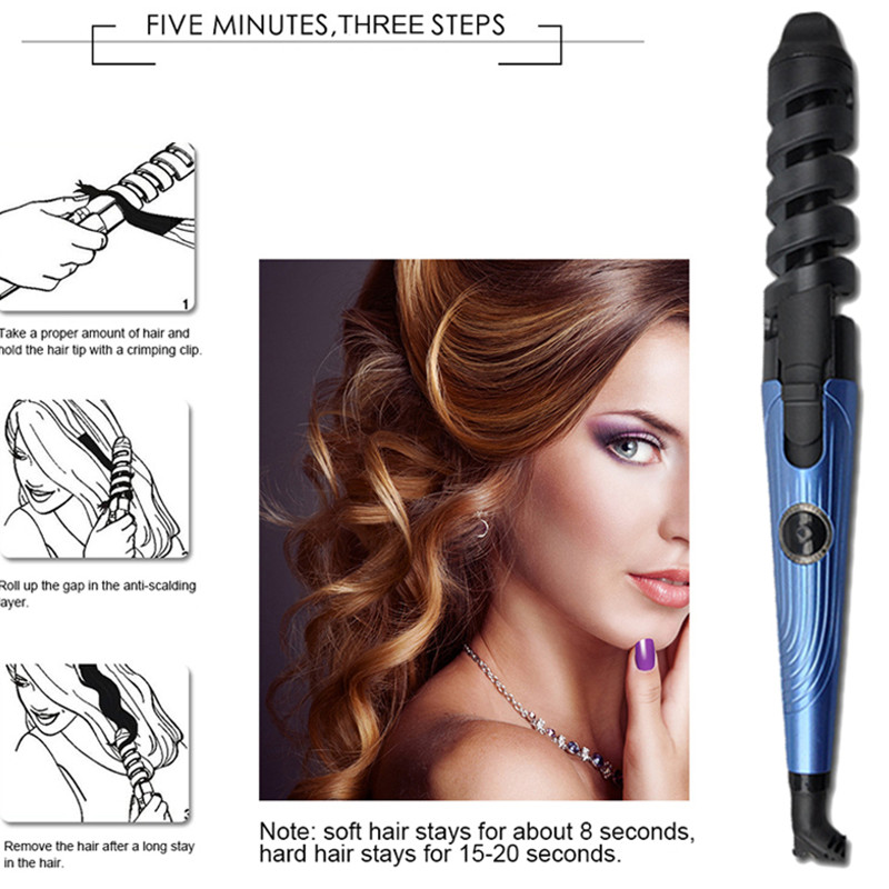 Hair Curling Iron Multiple Roller Hair Curls Electric Ceramic Waver Portable Rotating Crimper Hair Curl Style Tool