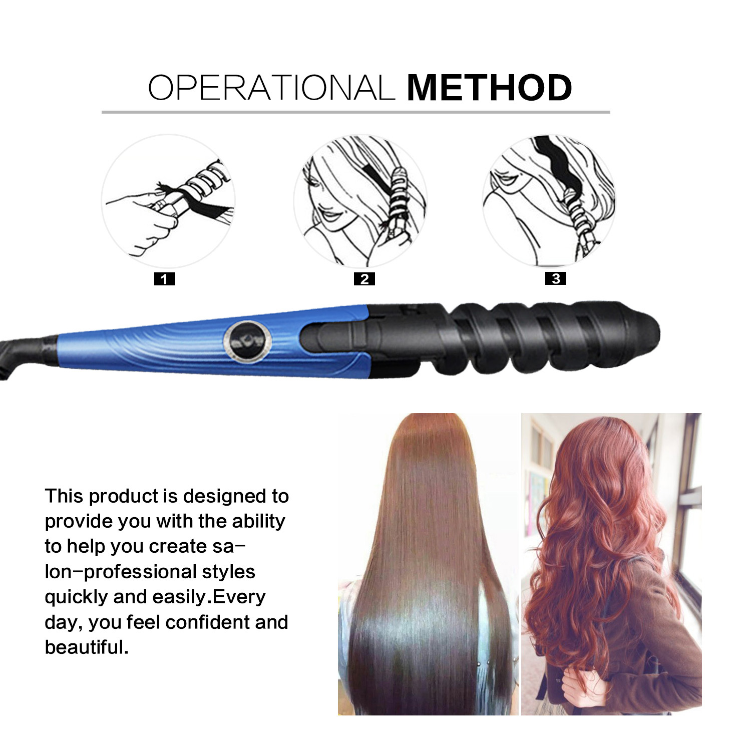 Hair Curling Iron Multiple Roller Hair Curls Electric Ceramic Waver Portable Rotating Crimper Hair Curl Style Tool