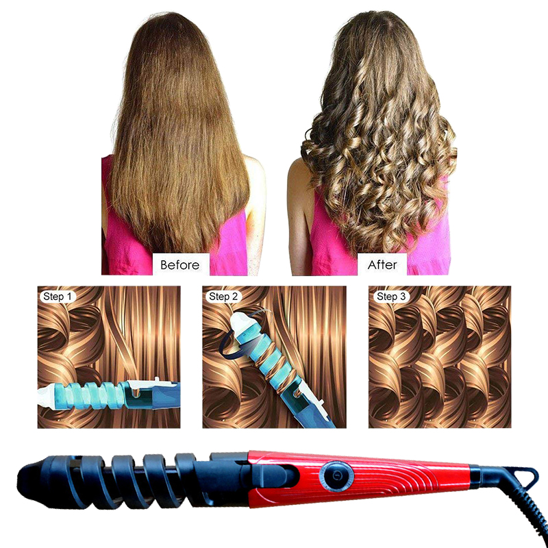 Hair Curling Iron Multiple Roller Hair Curls Electric Ceramic Waver Portable Rotating Crimper Hair Curl Style Tool